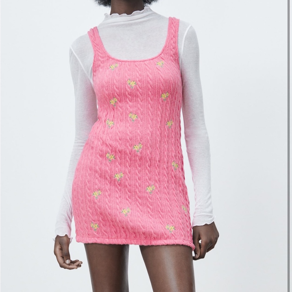 ZARA knit flower dress